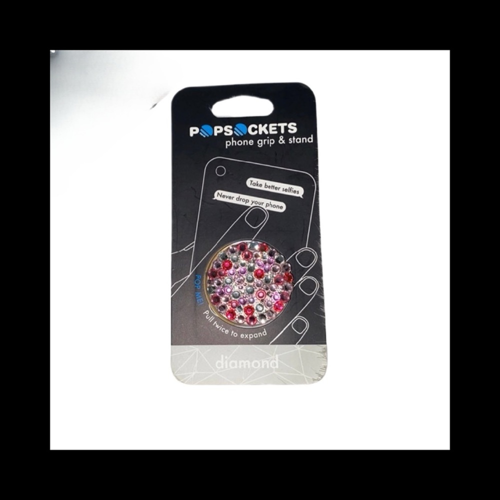 Luxe Crystal Pink Mix PopSocket Phone Holder Grip New